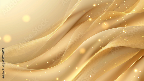 Abstract Wavy Background in Soft Colors: Gold and Cream, Ideal for Banners and Wallpapers