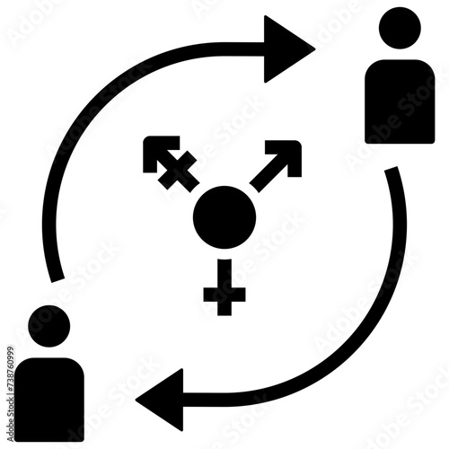 gender change glyph style icon