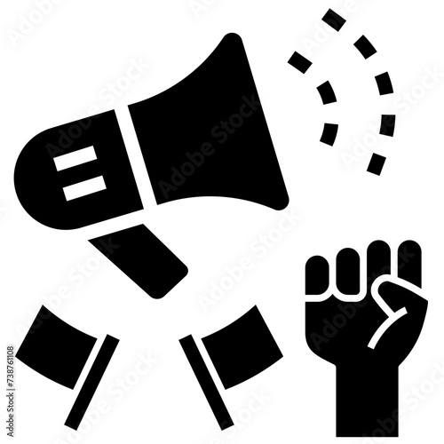 protest glyph style icon