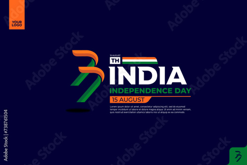 India 77th independence anniversary logotype.