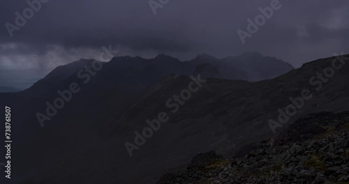 Timelapse shot of the Cuillin Mountains from Am Basteir, Isle of Skye, Scotland.
 photo