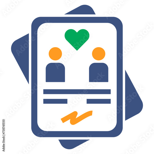 marriage certificate color style icon