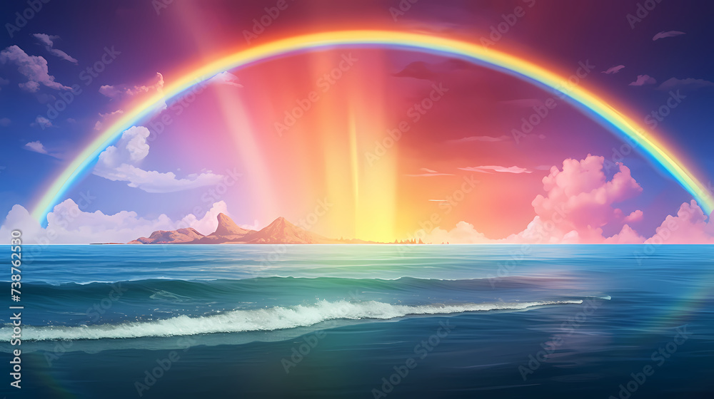 Rainbow background, beautiful scenery