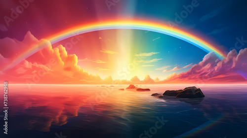 Rainbow background, beautiful scenery