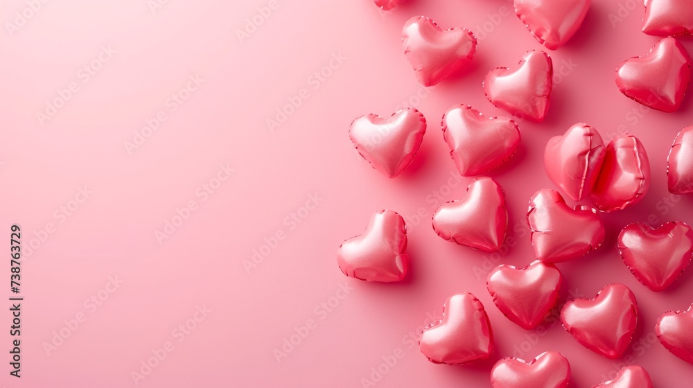 a group of pink hearts