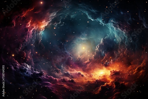 it is a painting of a galaxy in space