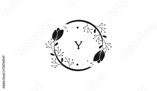 Luxury Circular Branch Leaves Alphabetical Logo