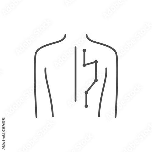 Acupuncture scheme line outline icon