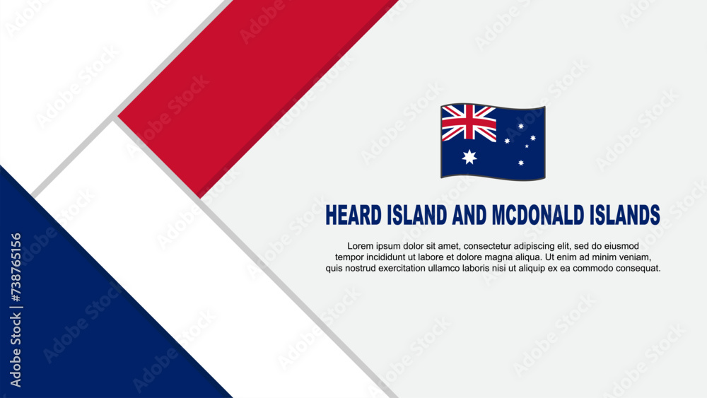 Heard Island And McDonald Islands Flag Abstract Background Design Template. Heard Island And McDonald Islands Independence Day Banner Cartoon Vector
