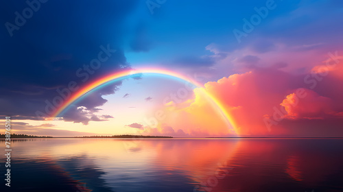 Rainbow background, beautiful scenery © ma