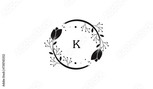 Luxury Circular Branch Leaves Alphabetical Logo