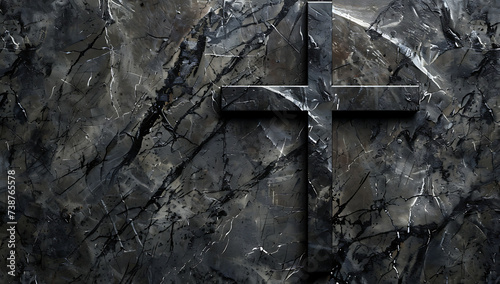 black cross on the textured background stock photo in photo