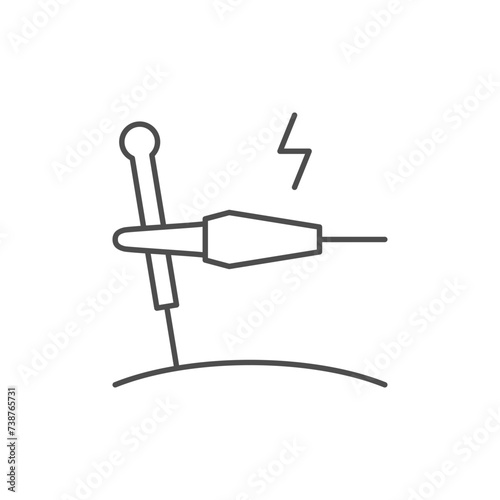 Acupuncture electricity stimulation line icon