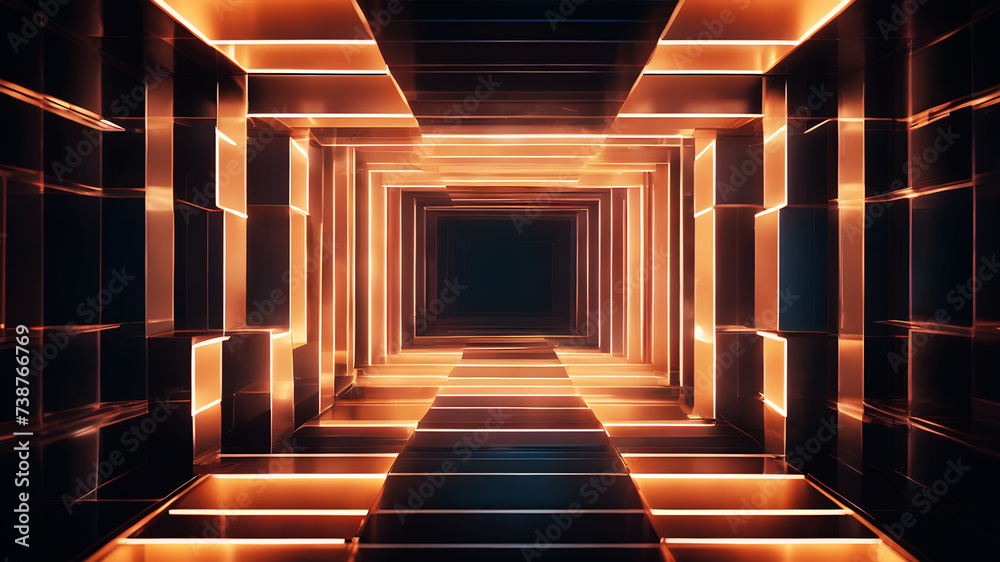 Fototapeta premium Design a background using a harmonious interplay of geometric shapes, with boxes as the central motif, exploring balance and symmetry