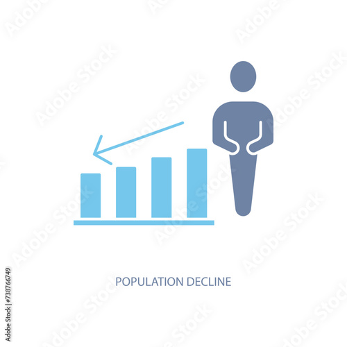 population decline concept line icon. Simple element illustration. population decline concept outline symbol design.