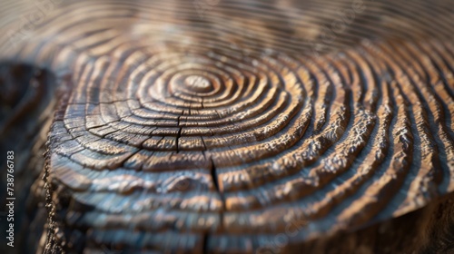 Fingerprint made of wood. Identification and verification of identity. Unique biometric fingerprint