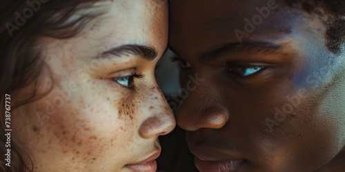 Close-up of two people gazing into each other eyes , concept of Soul connection
