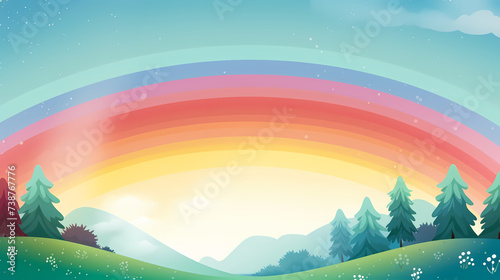 Rainbow background, nature landscape
