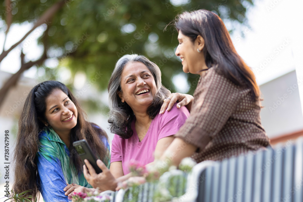 Happy Indian senior women having fun together outdoor Happy Indian senior women having fun together outdoor