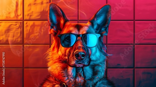 a dog wearing sunglasses © VSTOCK