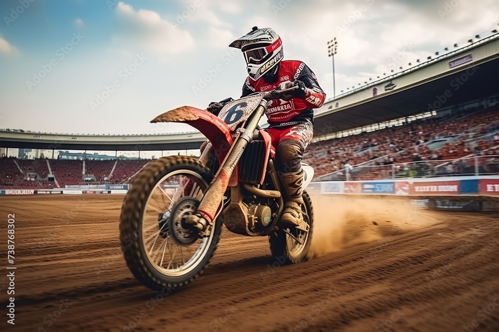 Motor Cross Racer in the mud circuit