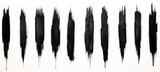 Black paint brush stroke Watercolor. isolated on white background