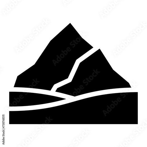 mountaineering glyph icon