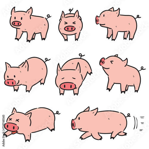 vector set of pig © olllikeballoon