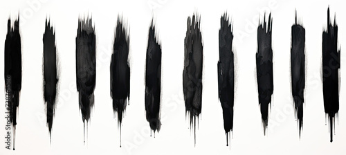Black paint brush stroke Watercolor. isolated on white background photo