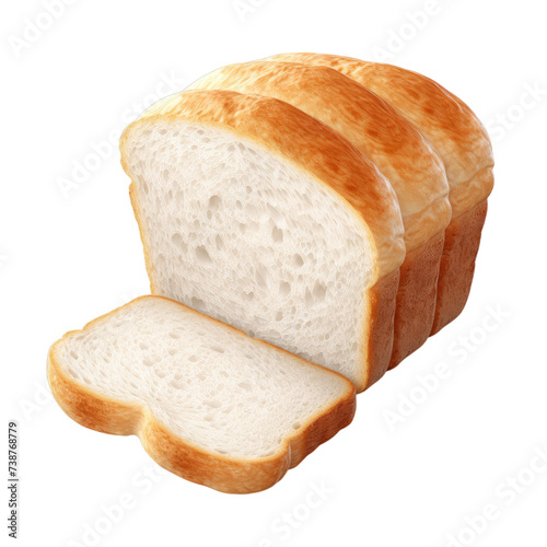 Isolated White Bread Slice: AI-Generated 
