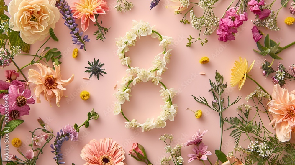 a number made of flowers