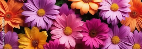 Multi-colored flower wall background.  © Kseniya Ananko