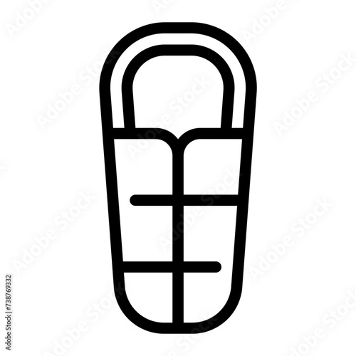 sleeping bag line icon