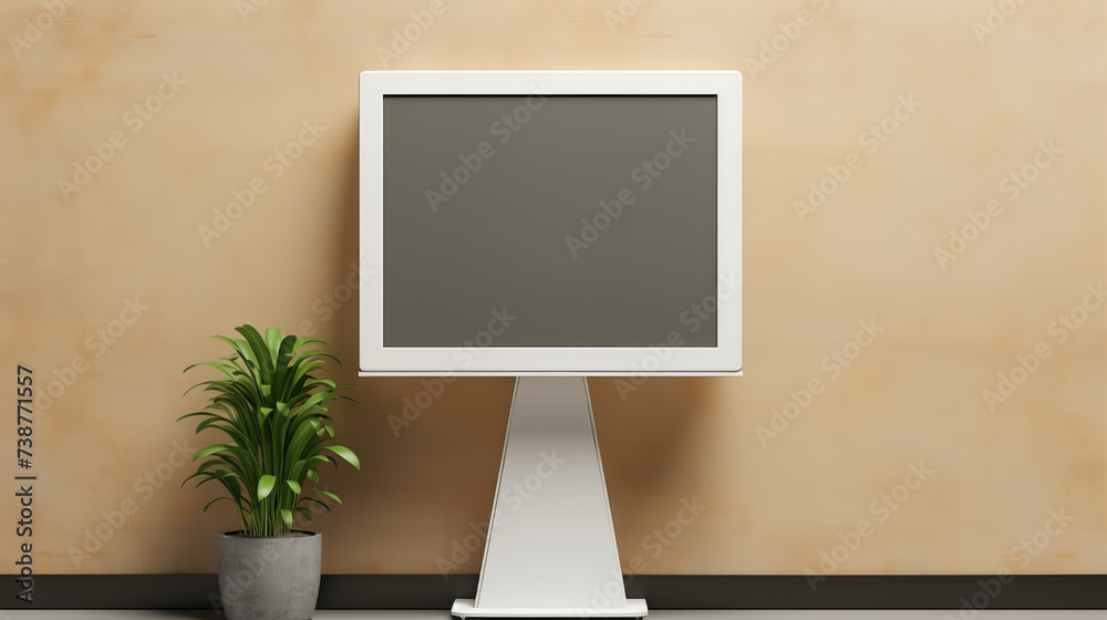 Minimalistic Signboard Mockup with Blank Screen for Advertising Minimalistic Signboard Mockup with Blank Screen for Advertising