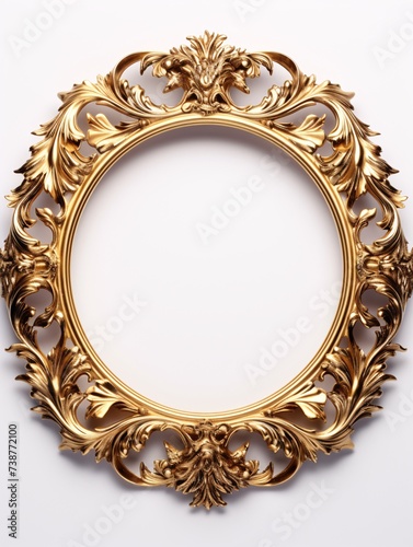 a gold frame with a white background © VSTOCK