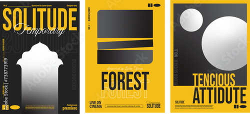  Cinematic Yellow, Black and White Poster, Flier, Social Media template, Modern Tour Show poster templates minimal film festival chiaroscuro trendy aesthetics, modern, elegant, mysterious, tv show,