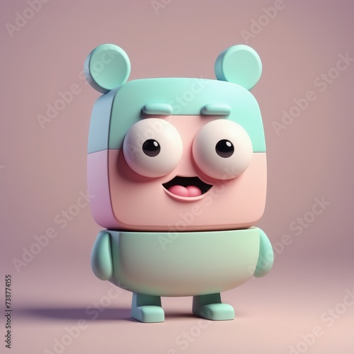 cute cartoon 3d rendering of a cute pink bear. cute cartoon 3d rendering of a cute pink bear. 3d cute cartoon character  3d illustration.