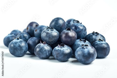 Blueberries cluster isolated on white