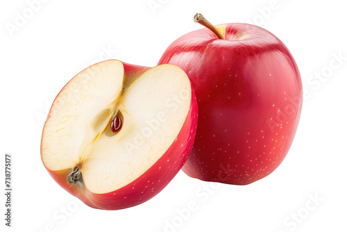 Red apples whole and sliced