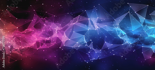 purple and blue computer networking design wallpaper background, in the style of cosmic themes