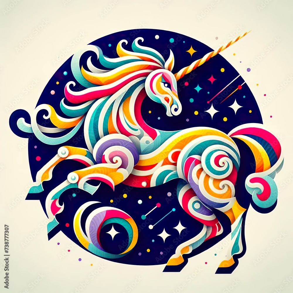 Fototapeta premium Pattern Paradox-The Shape of Unicorn