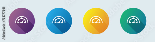 Speedometer line icon in flat design style. Speed indicator signs vector illustration.