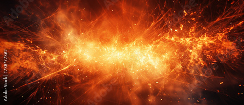 A breathtaking close-up of a vibrant, fiery explosion illuminating the surroundings with dazzling sparks.
