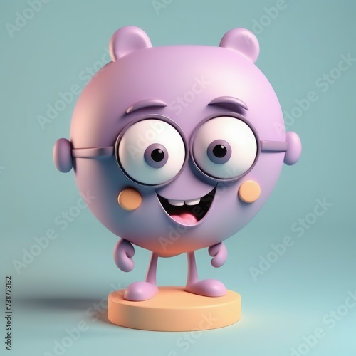 funny cartoon pig in glasses. funny cartoon pig in glasses. 3d cartoon of a pink bear