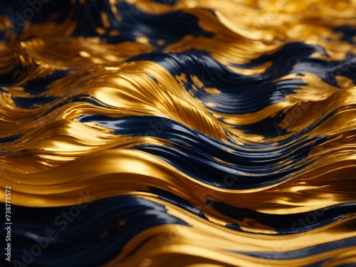 Black and gold abstract background with waves lines shapes and textures, wallpaper