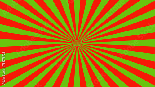 Green and red sunburst background