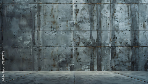 futuristic modern wall texture in old industrial buil photo