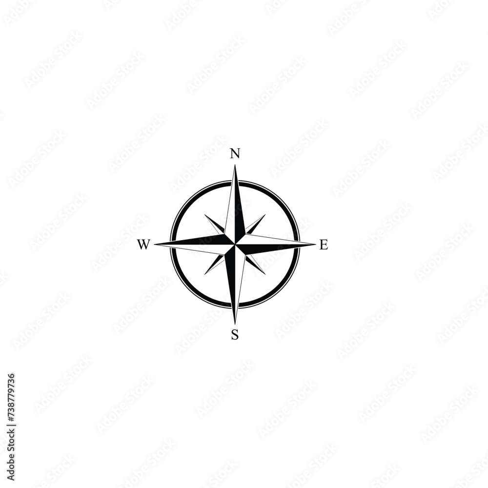 Logo compass design vector white background Logo compass design vector white background