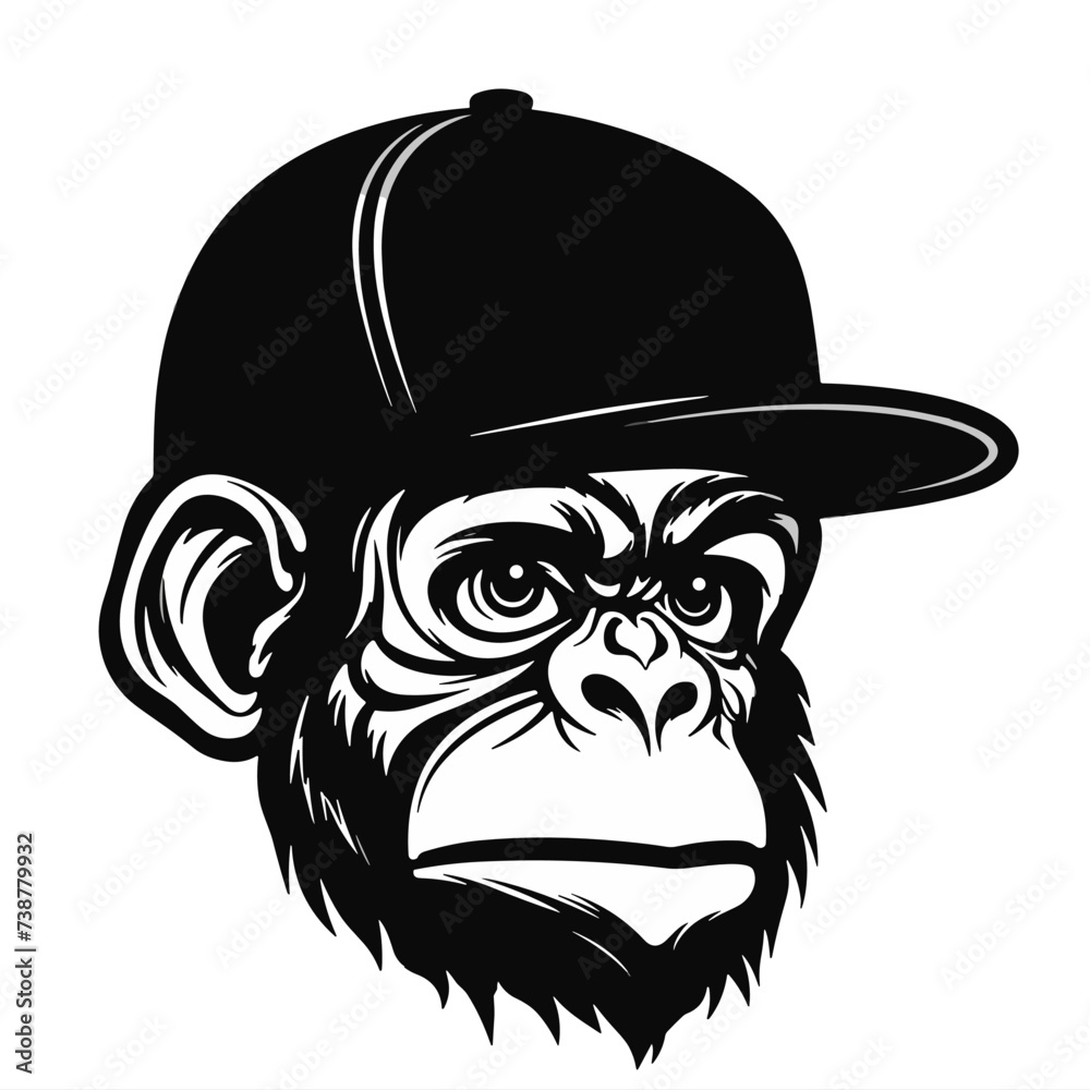 Monkey in a cap. Vector illustration ready for print Monkey in a cap. Vector illustration ready for print