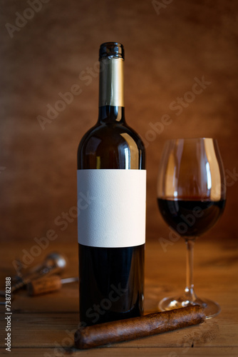 A bottle of dry Spanish wine Mucho Mas